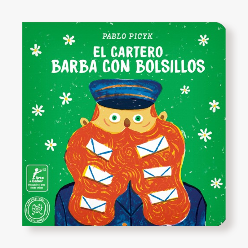 Cartero barba con bolsillos